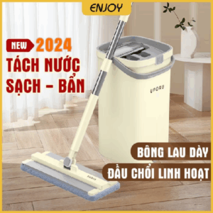 Cây lau nhà tách nước bẩn thông minh UFORU tiết kiệm nước, tiết kiệm diện tích, cây lau nhẹ đầu chổi linh hoạt - EJ674